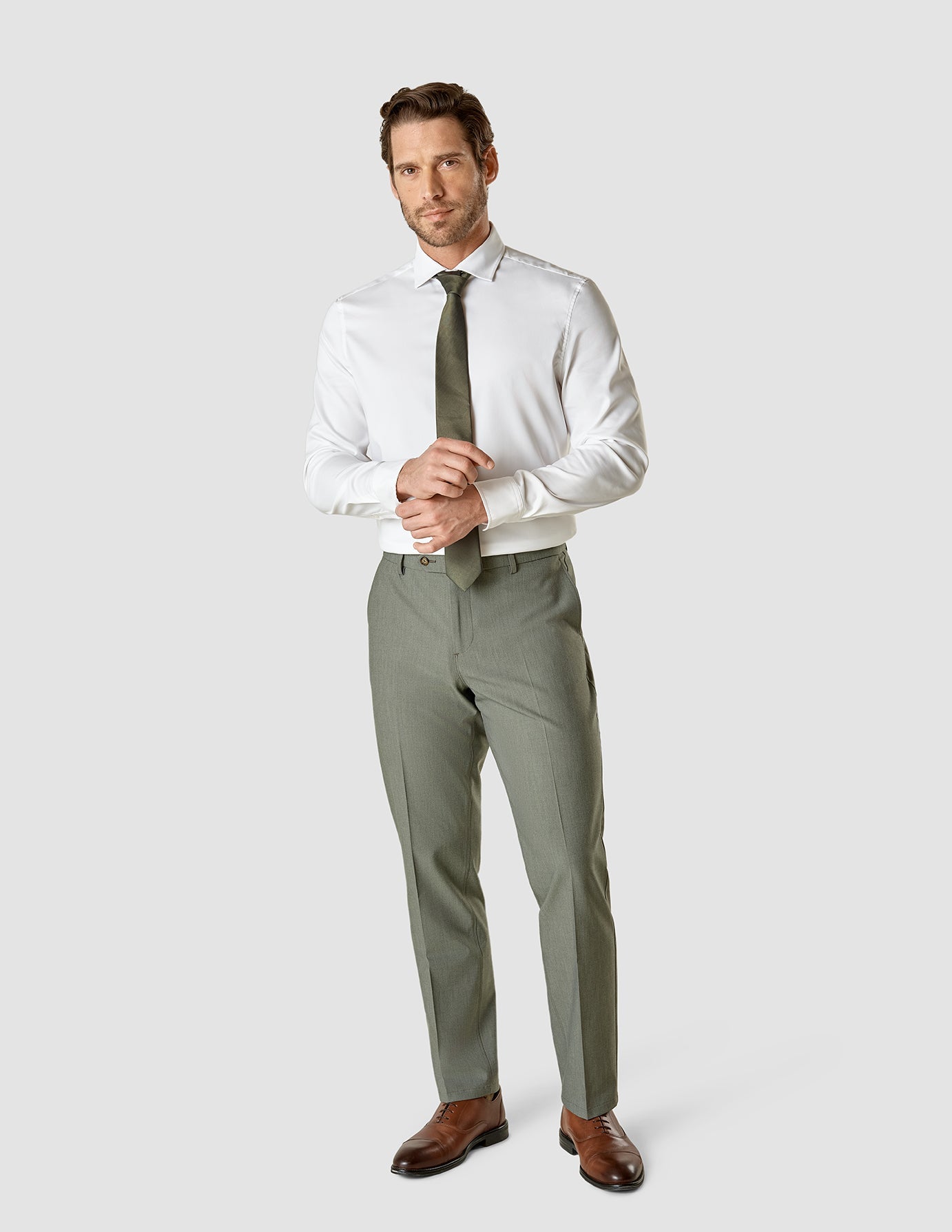 Tie Herringbone Remote Green